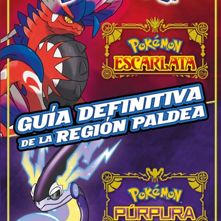 Portada del libro Guía definitiva de la región Paldea. Libro oficial. Pokémon Escarlata / Pokémon Púrpura de The Pokémon Company – MONTENA